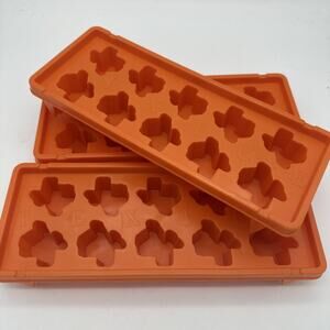 3 VTG Texice State Of Texas Shaped Ice Cube Trays Molds